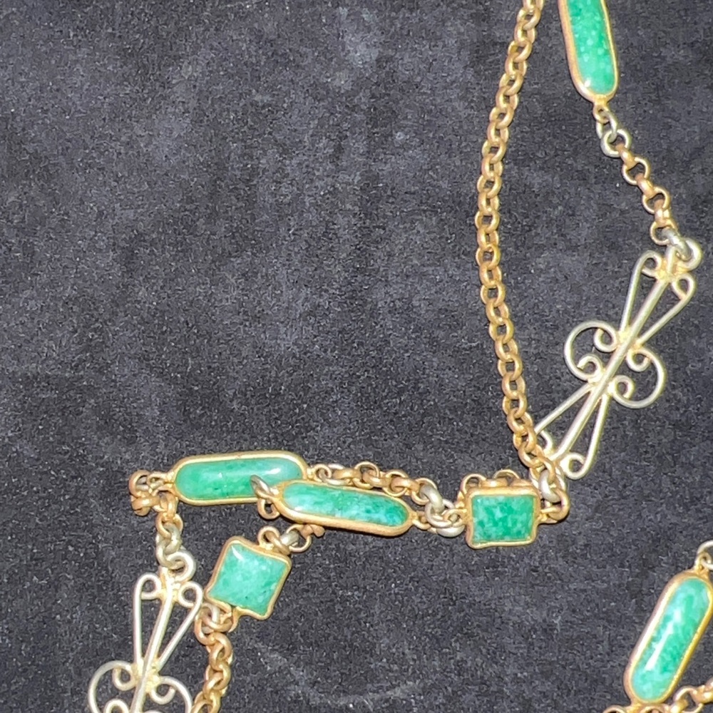 Antique Art Deco Peking glass necklace 24” - Picture 4 of 6